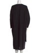 Black Crane Scoop Neck Midi Length Dress