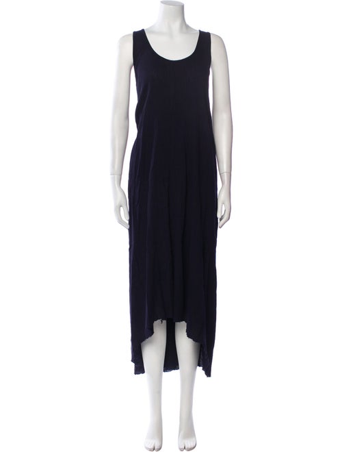 Black Crane Scoop Neck Long Dress