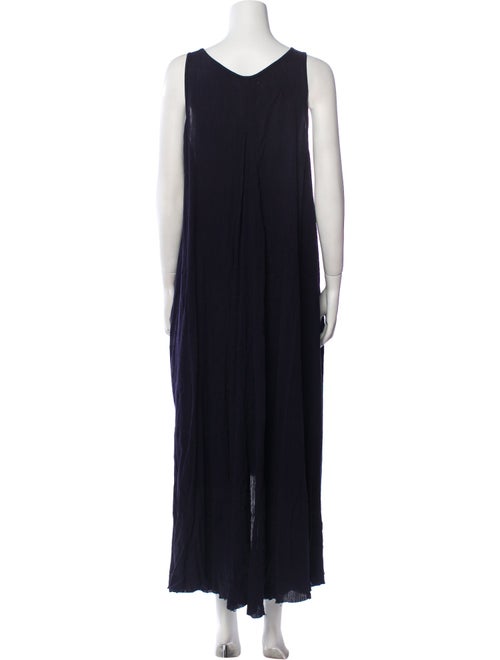 Black Crane Scoop Neck Long Dress