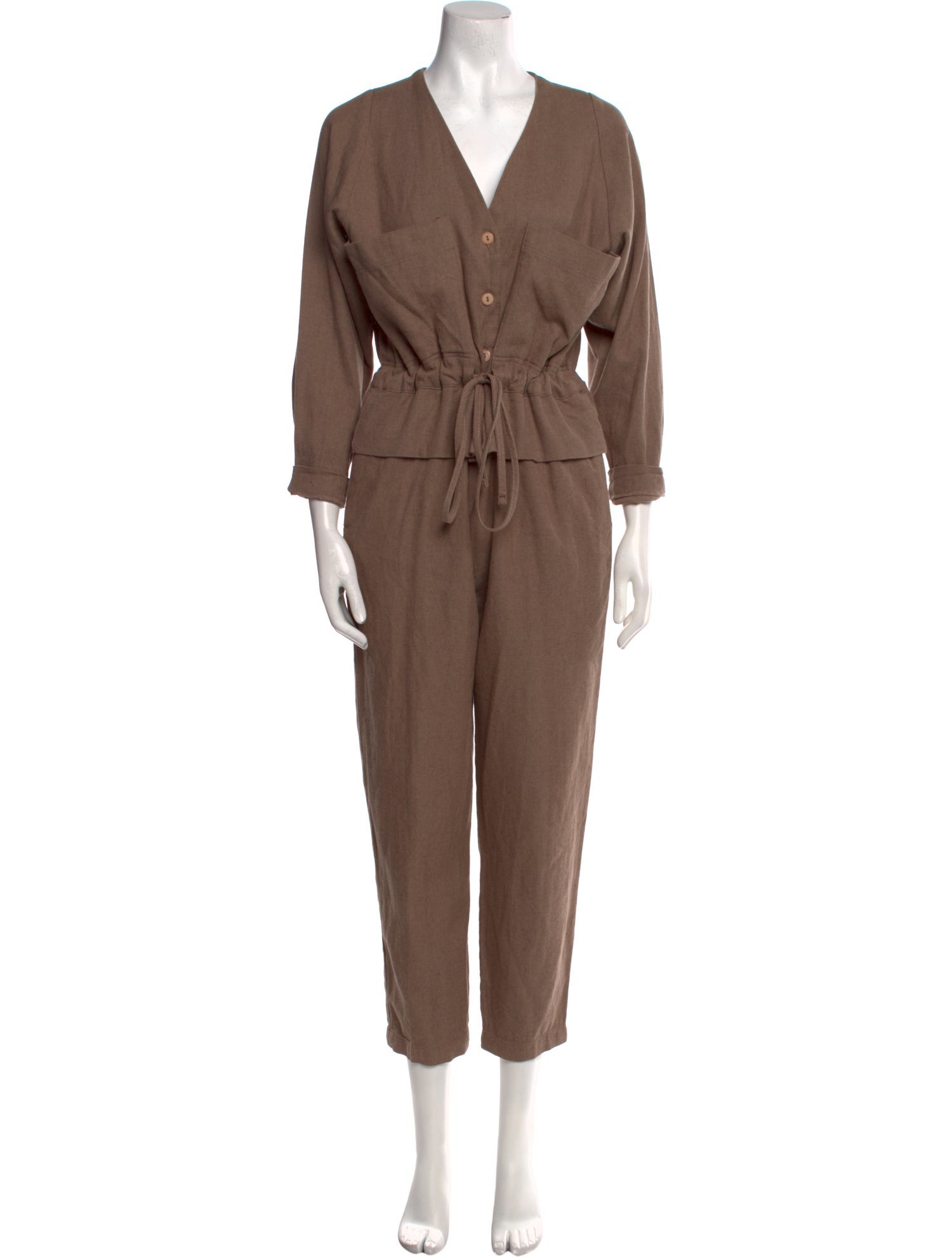 Black Crane V-Neck Jumpsuit