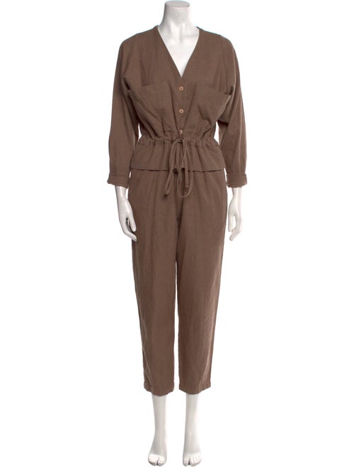 Black Crane V-Neck Jumpsuit