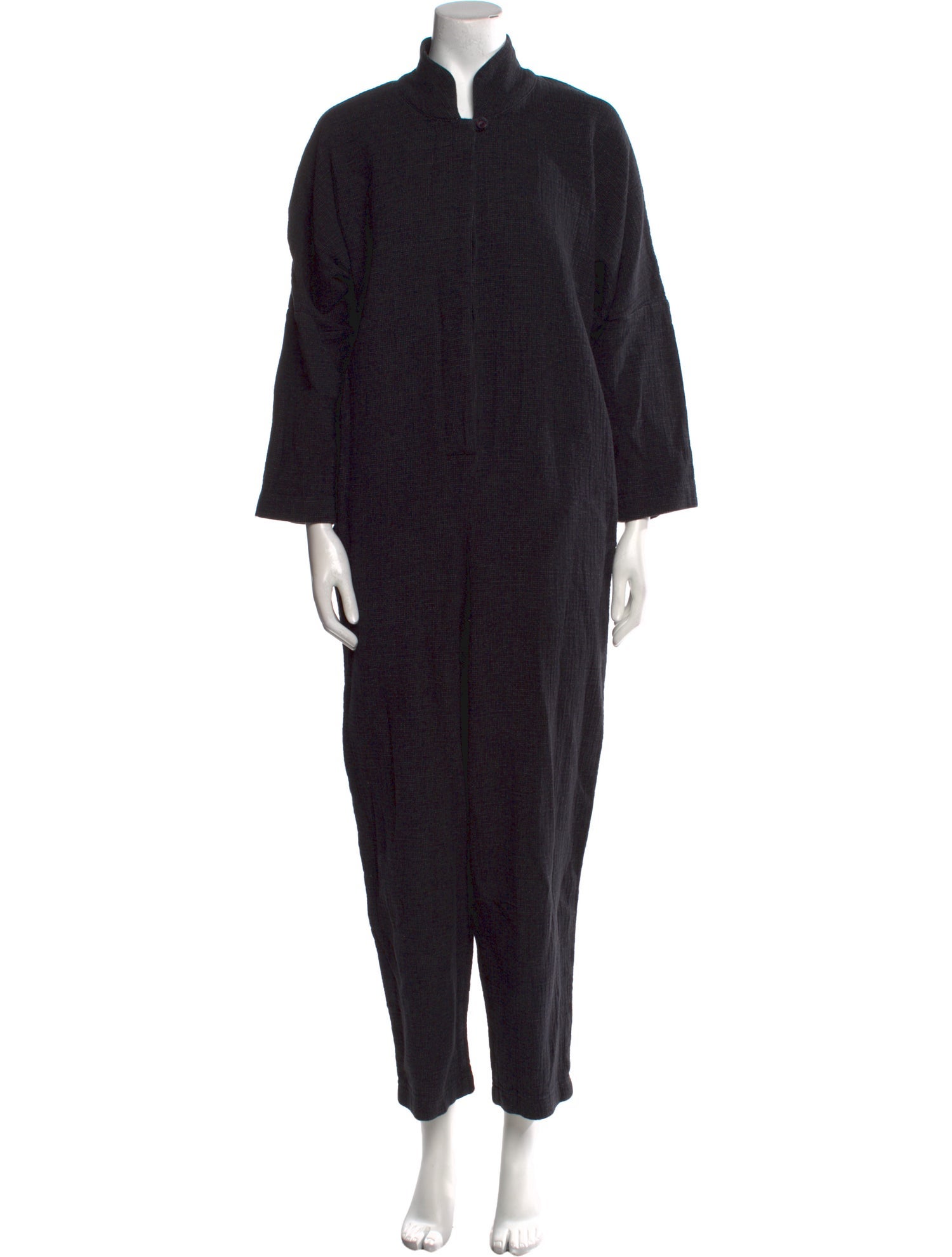 Black Crane Mock Neck Jumpsuit