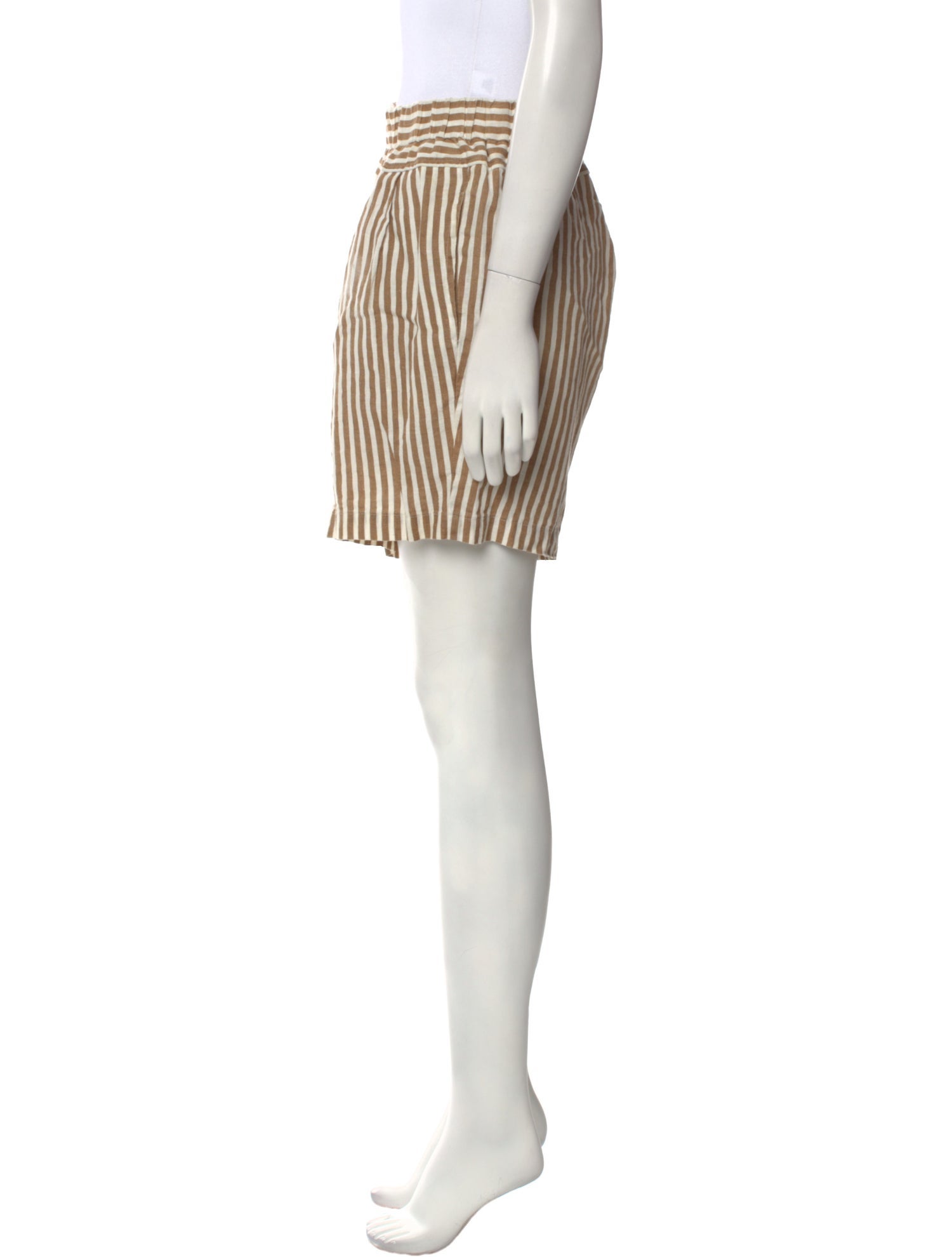 Black Crane Linen Knee-Length Shorts