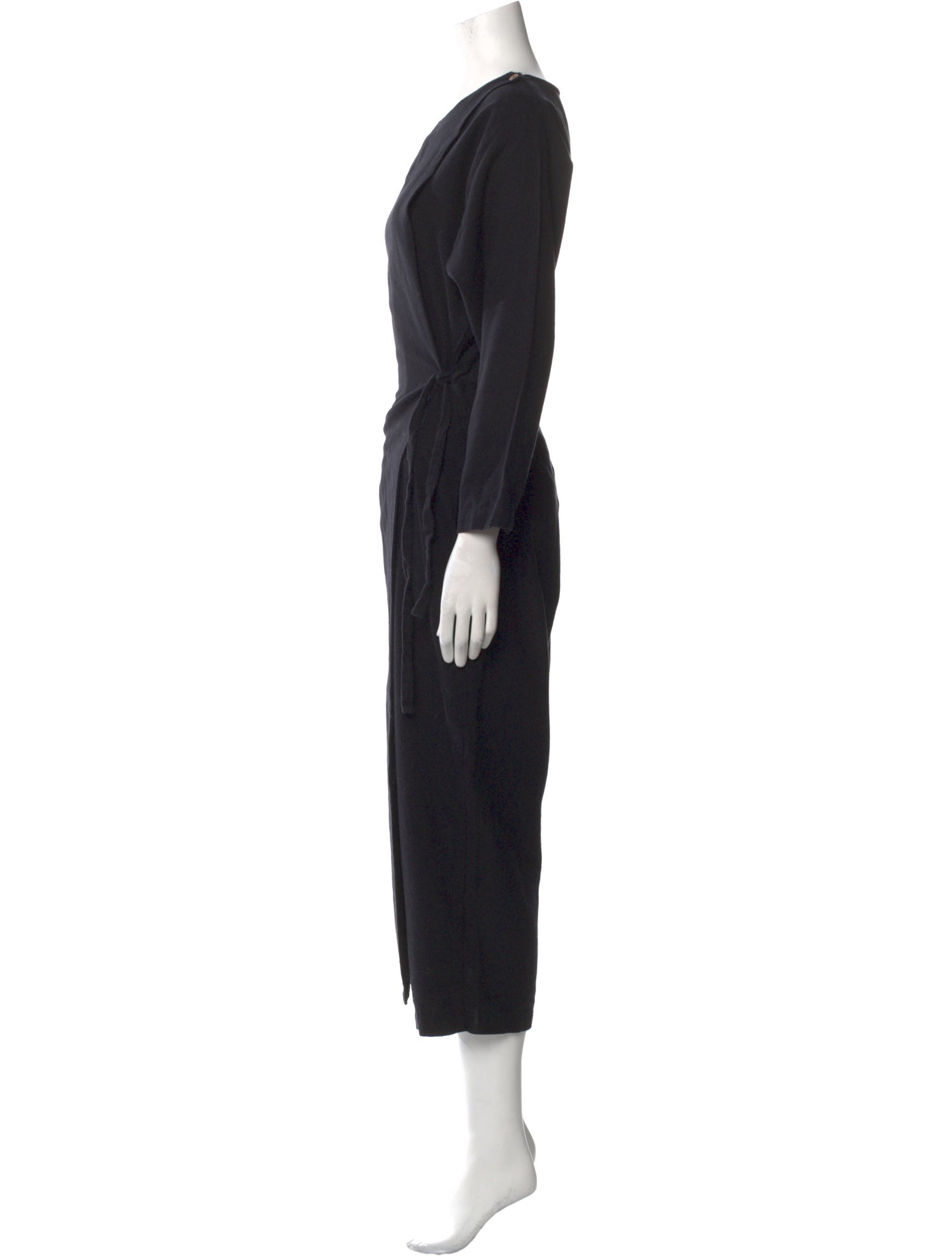 Black Crane Scoop Neck Jumpsuit