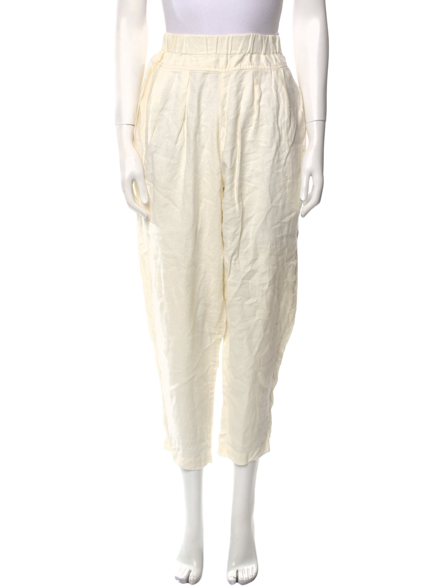 Black Crane Linen Skinny Leg Pants
