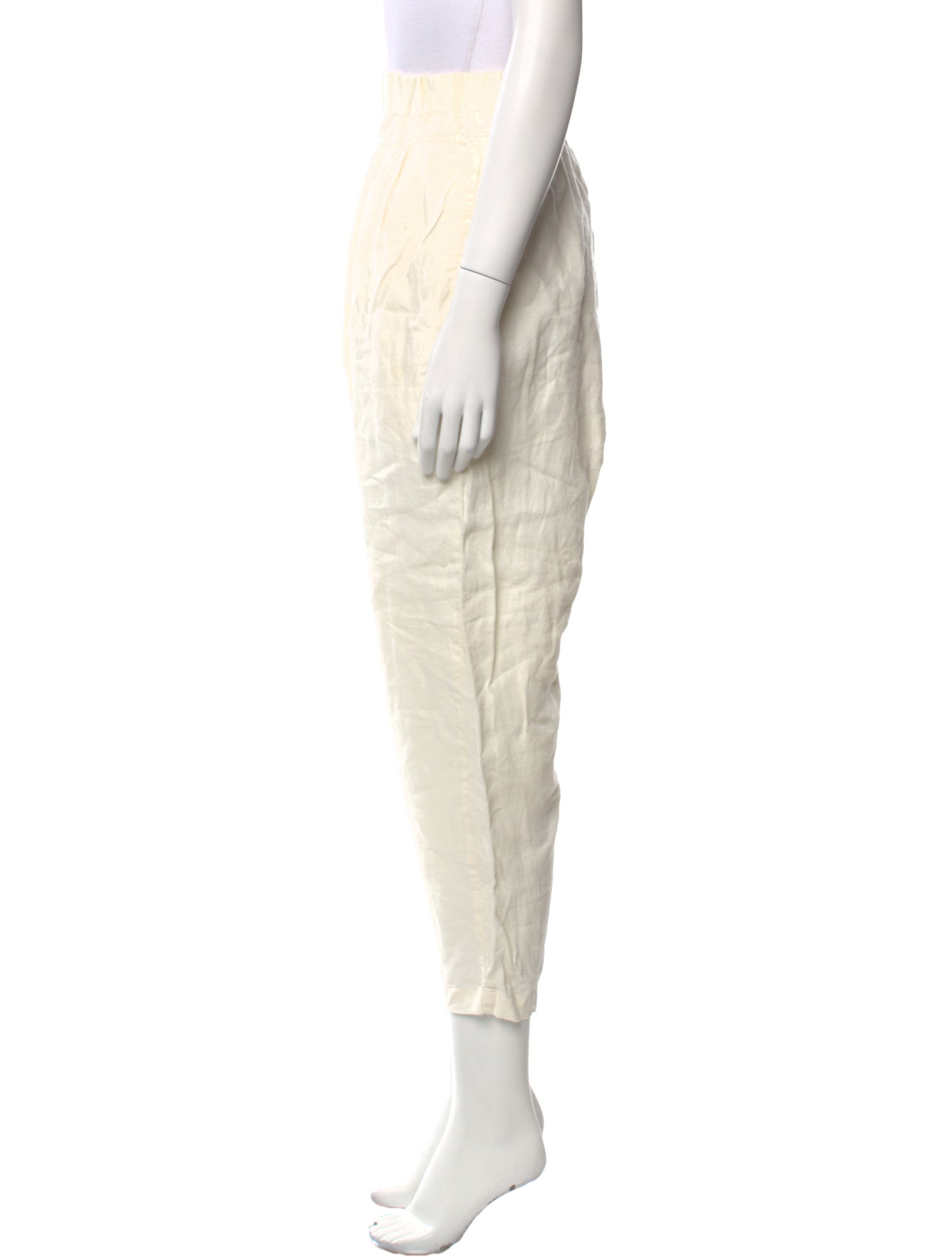 Black Crane Linen Skinny Leg Pants