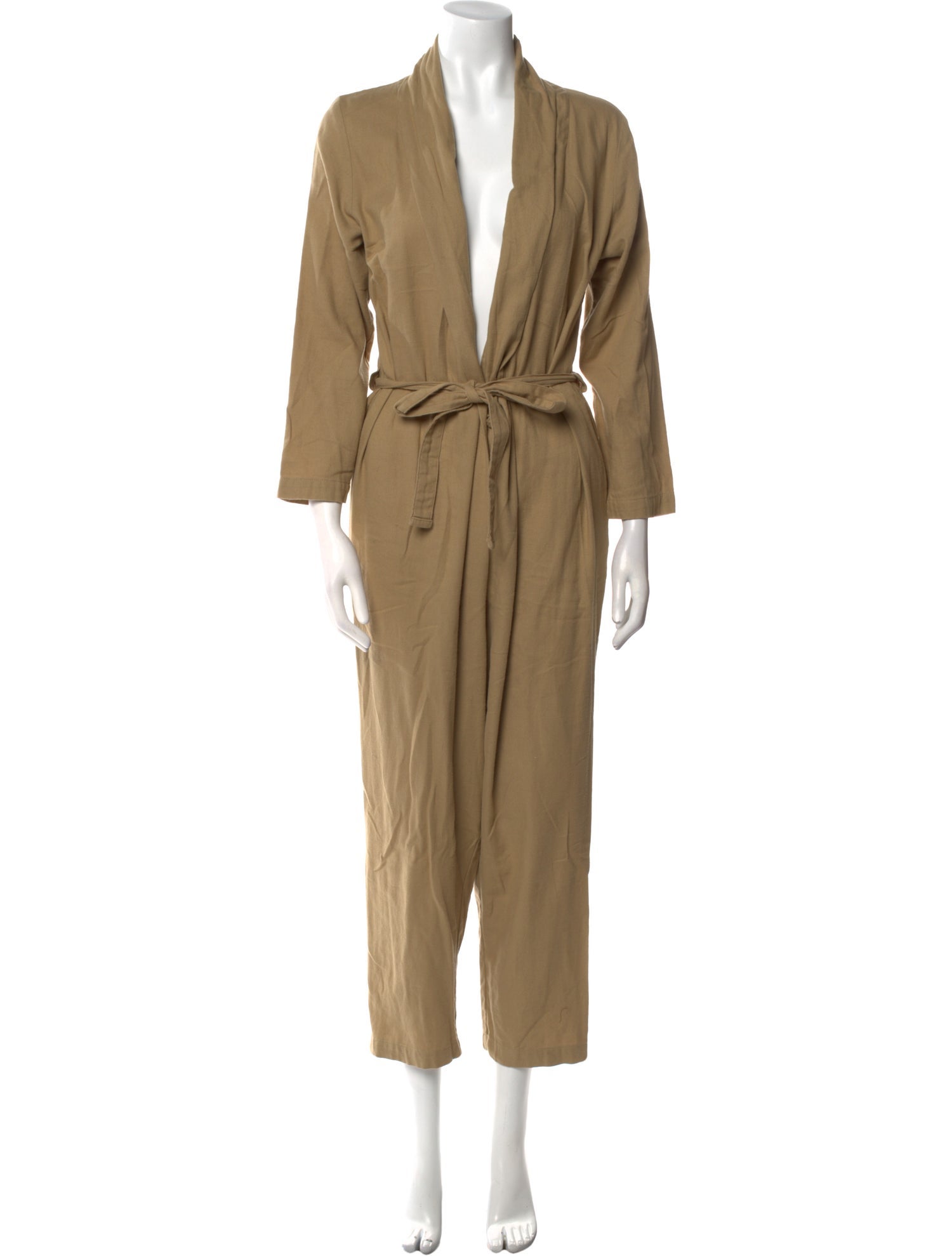 Black Crane Plunge Neckline Jumpsuit