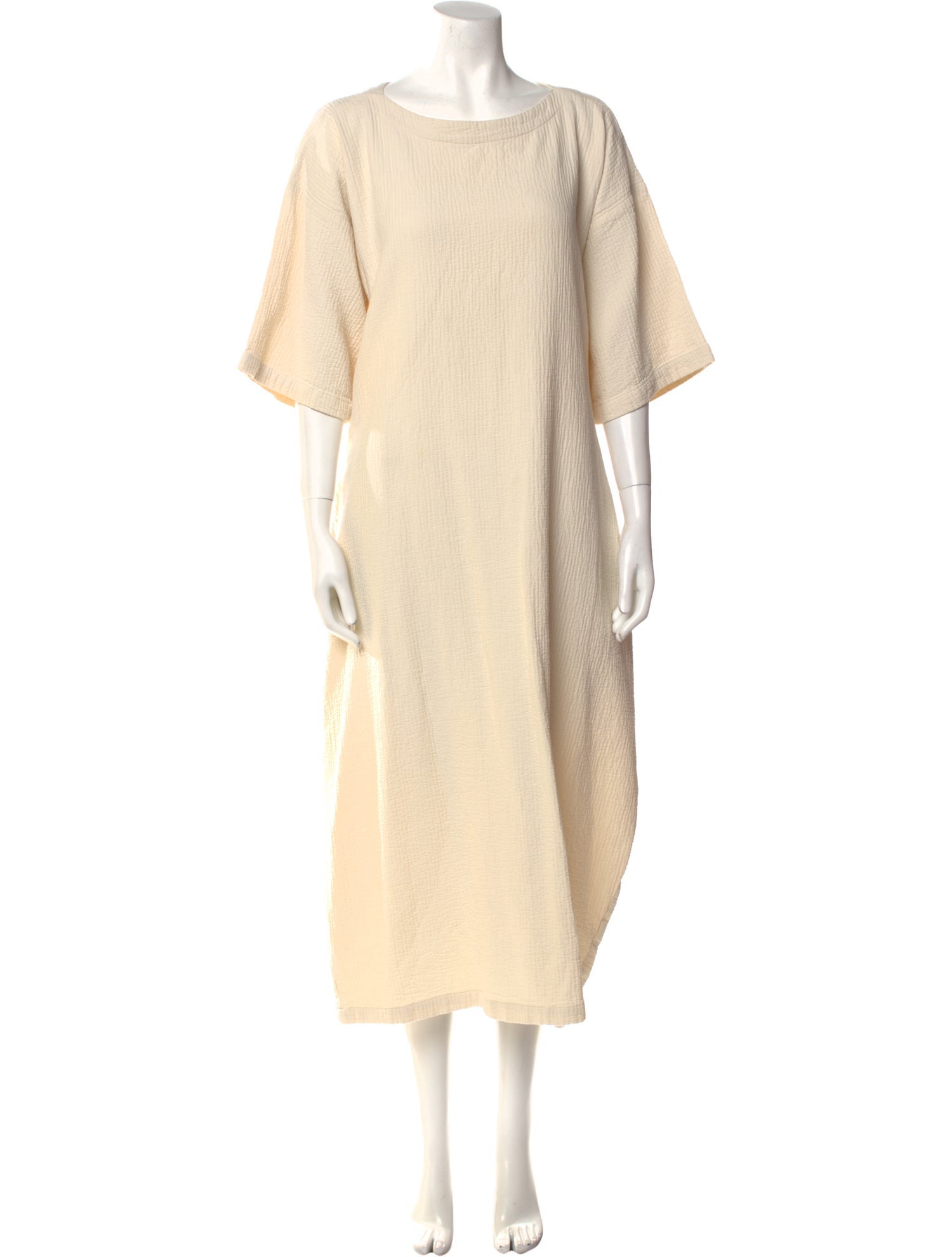 Black Crane Scoop Neck Long Dress