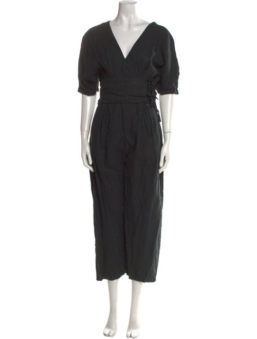 Black Crane V-Neck Jumpsuit