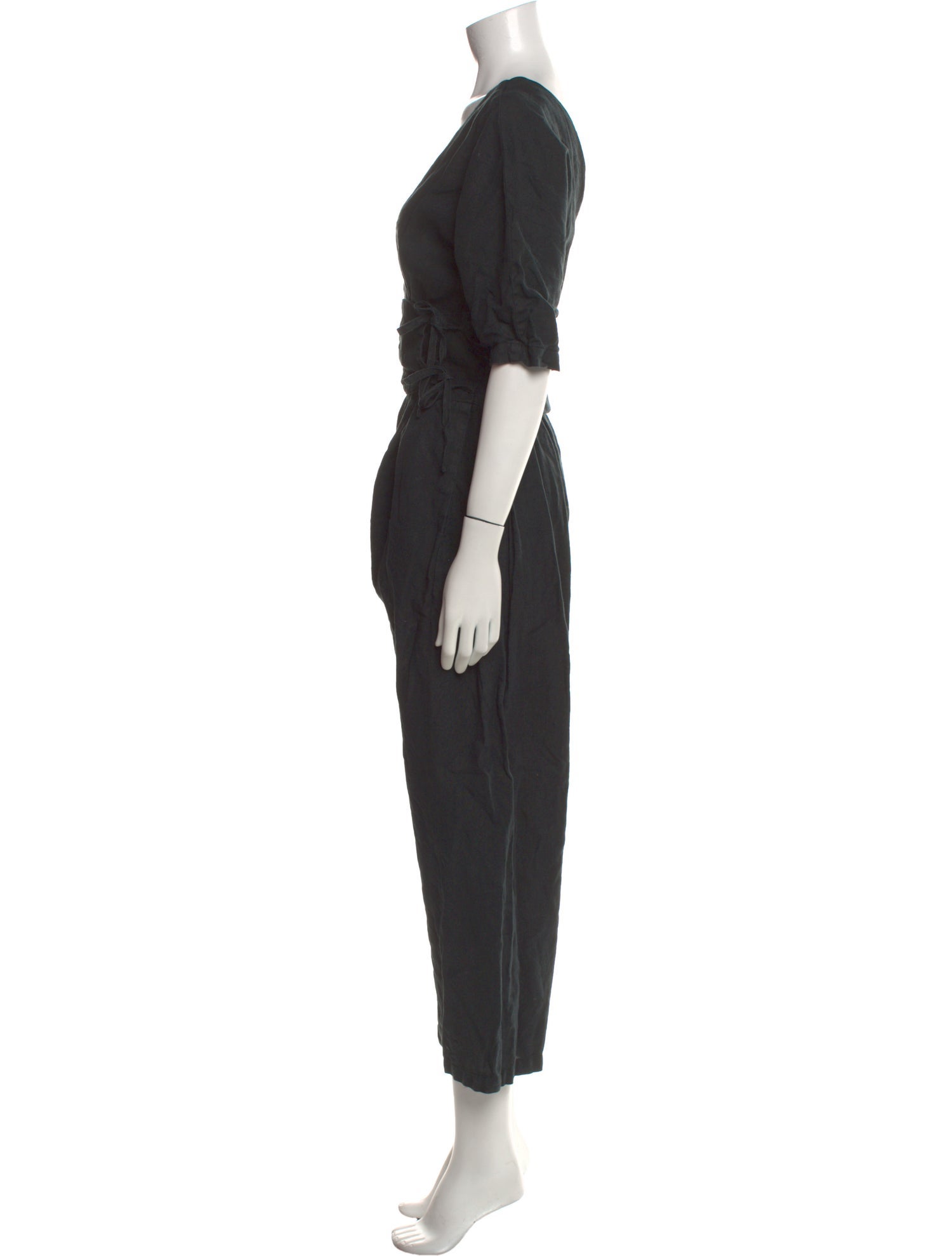Black Crane V-Neck Jumpsuit