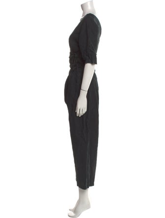 Black Crane V-Neck Jumpsuit