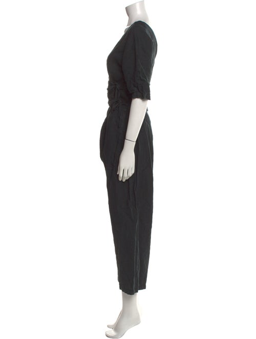 Black Crane V-Neck Jumpsuit