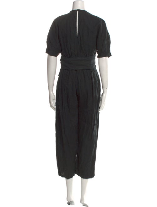 Black Crane V-Neck Jumpsuit