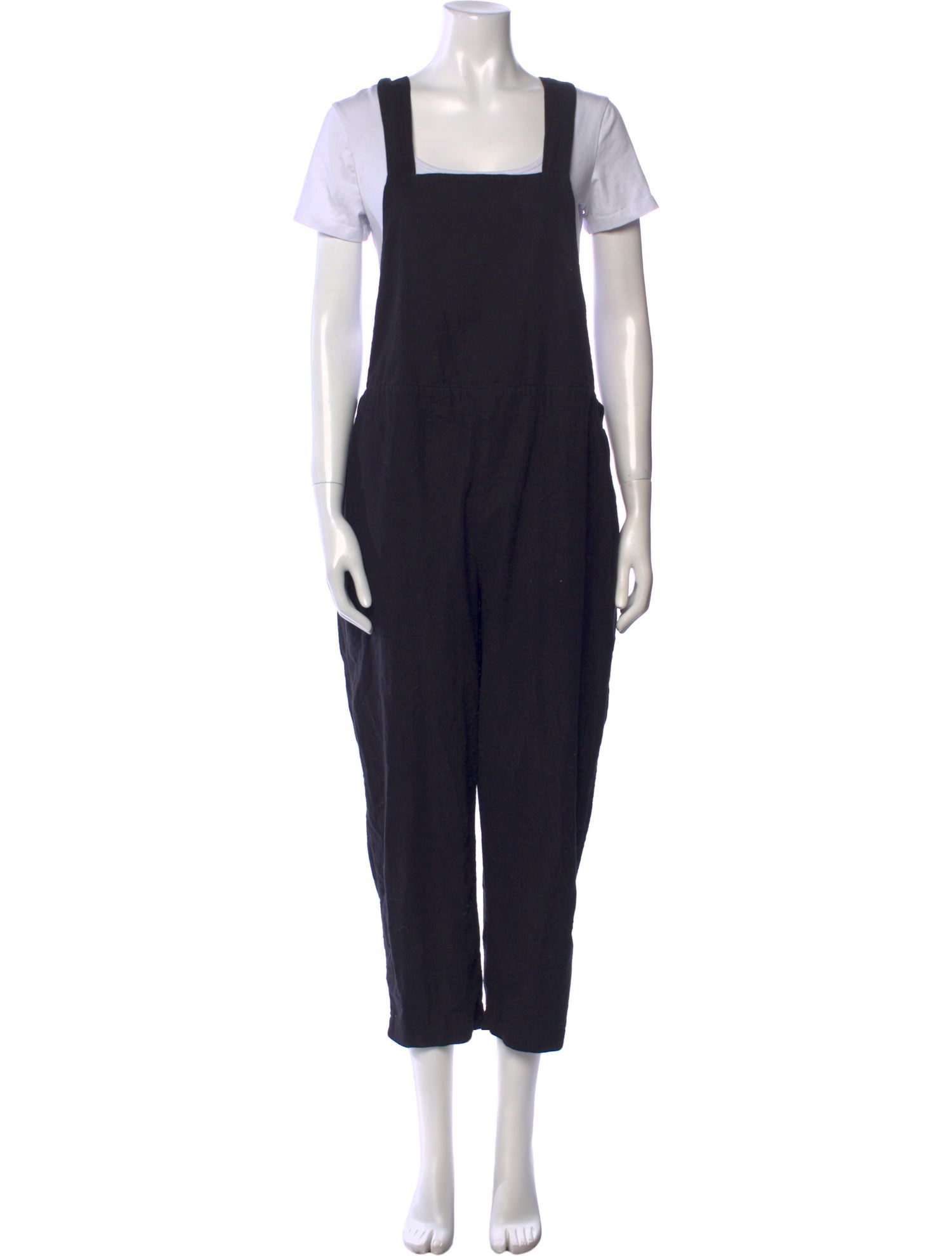 Black Crane Square Neckline Jumpsuit
