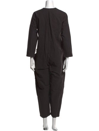 Black Crane V-Neck Jumpsuit