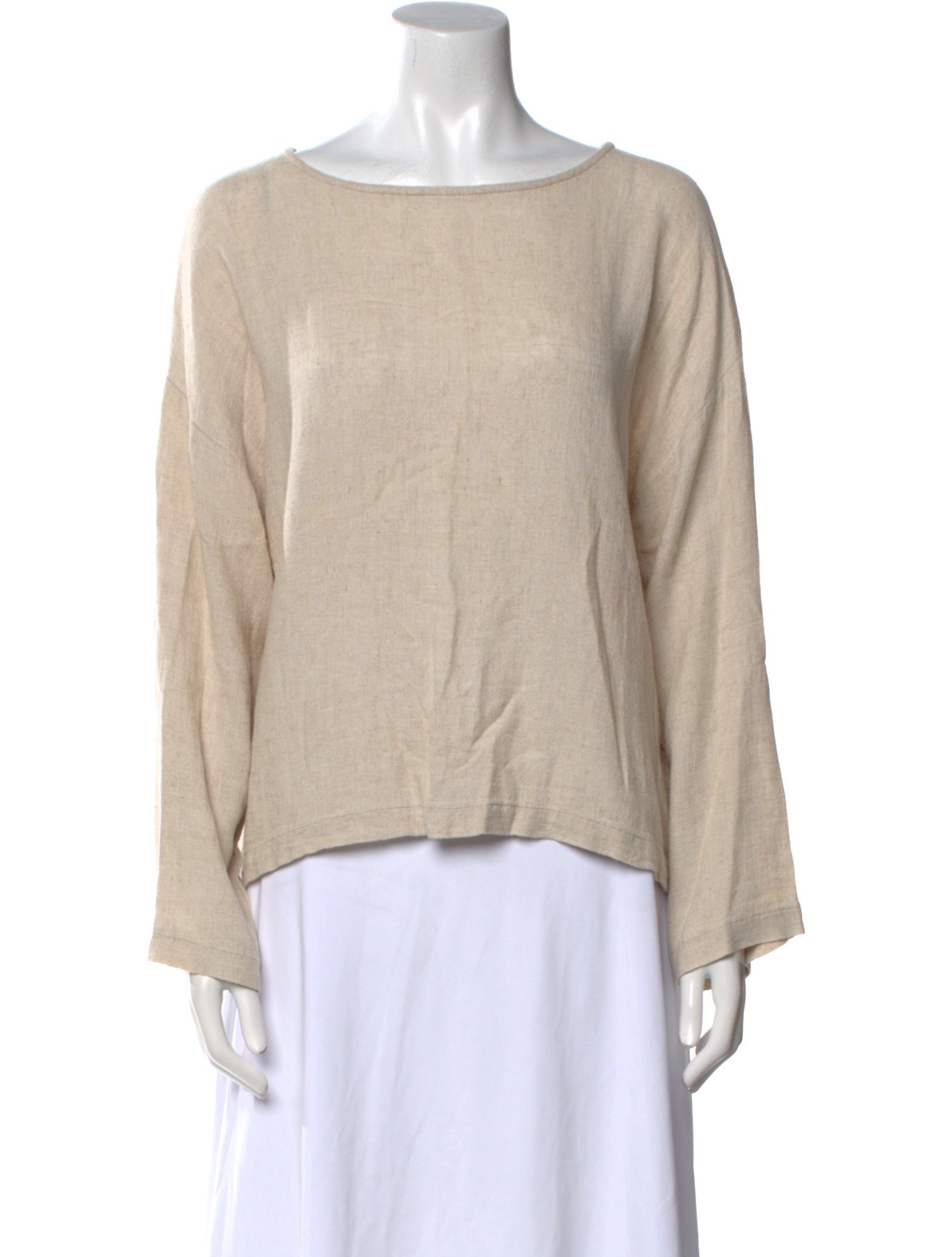 Black Crane Bateau Neckline Long Sleeve Sweatshirt