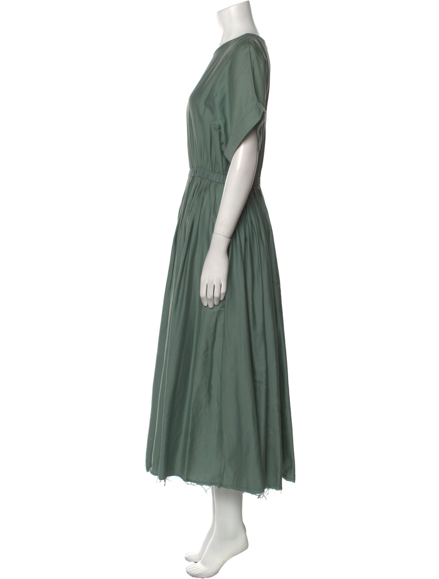 Black Crane Crew Neck Long Dress