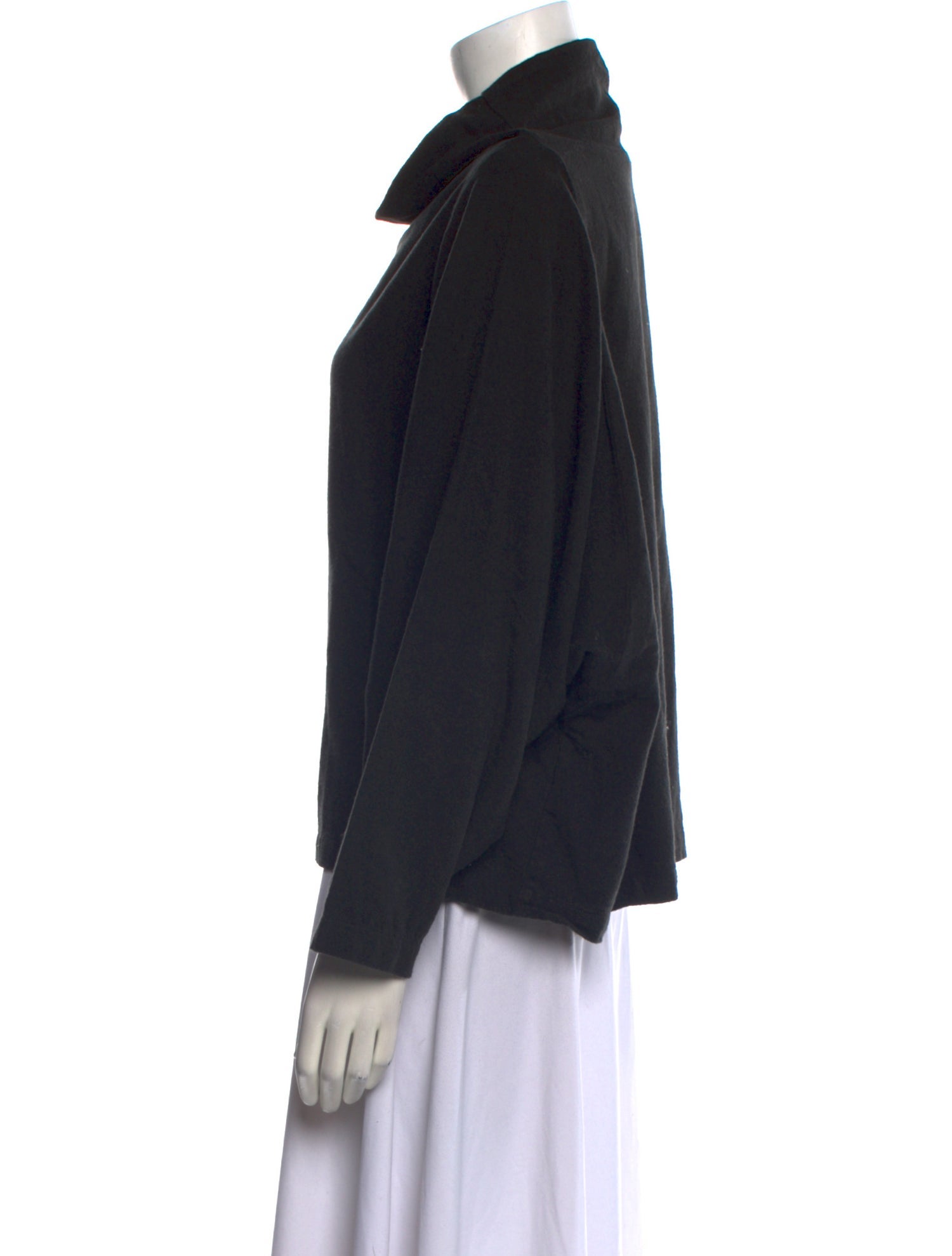Black Crane Cowl Neck Long Sleeve Sweatshirt