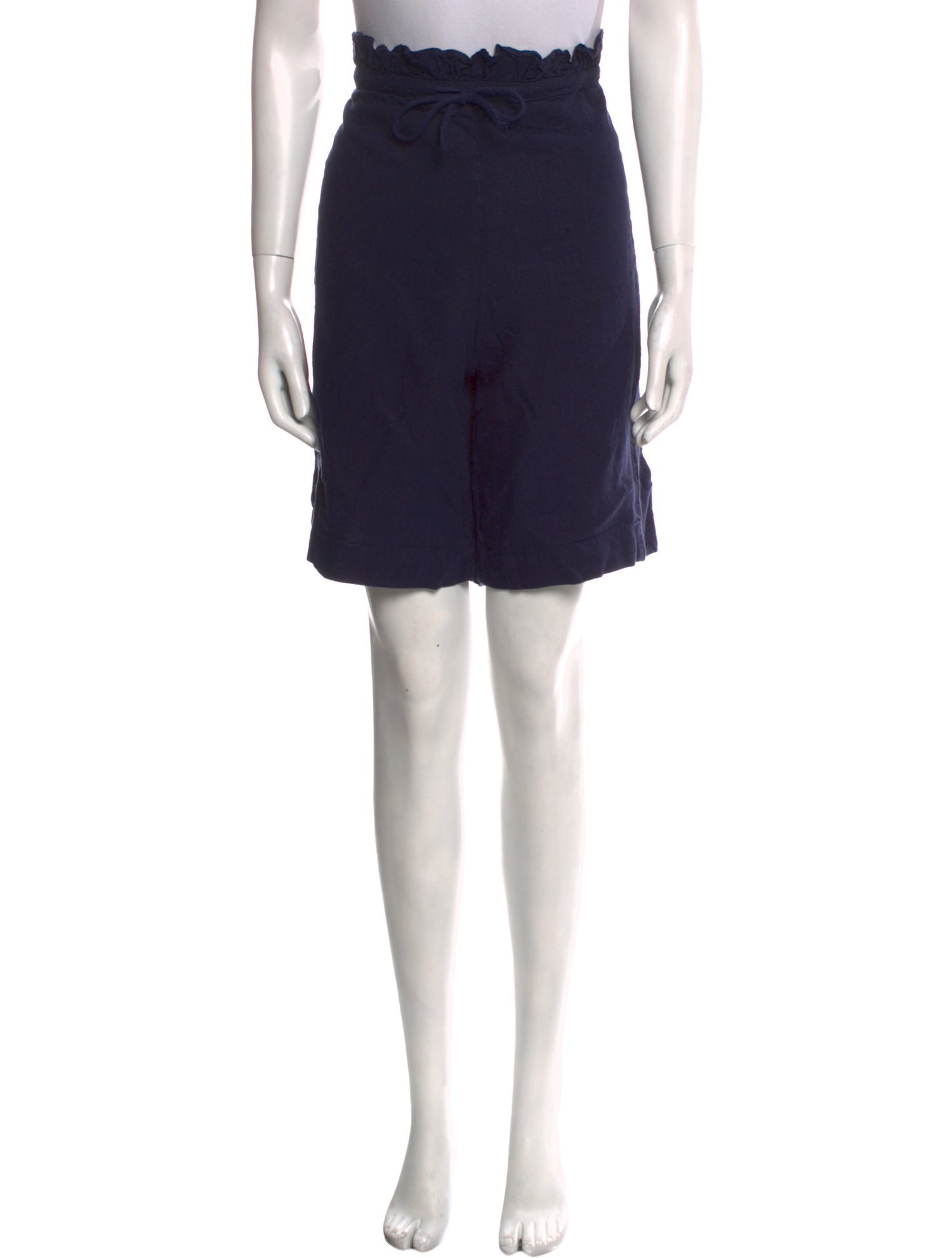 Black Crane Linen Mini Shorts