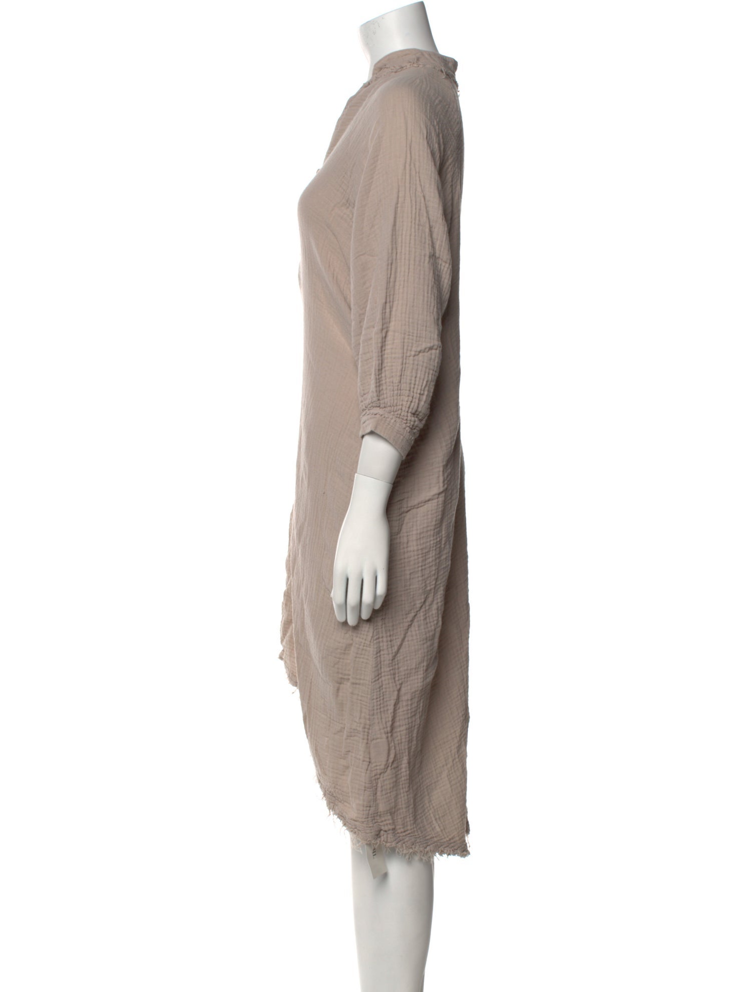 Black Crane V-Neck Knee-Length Dress