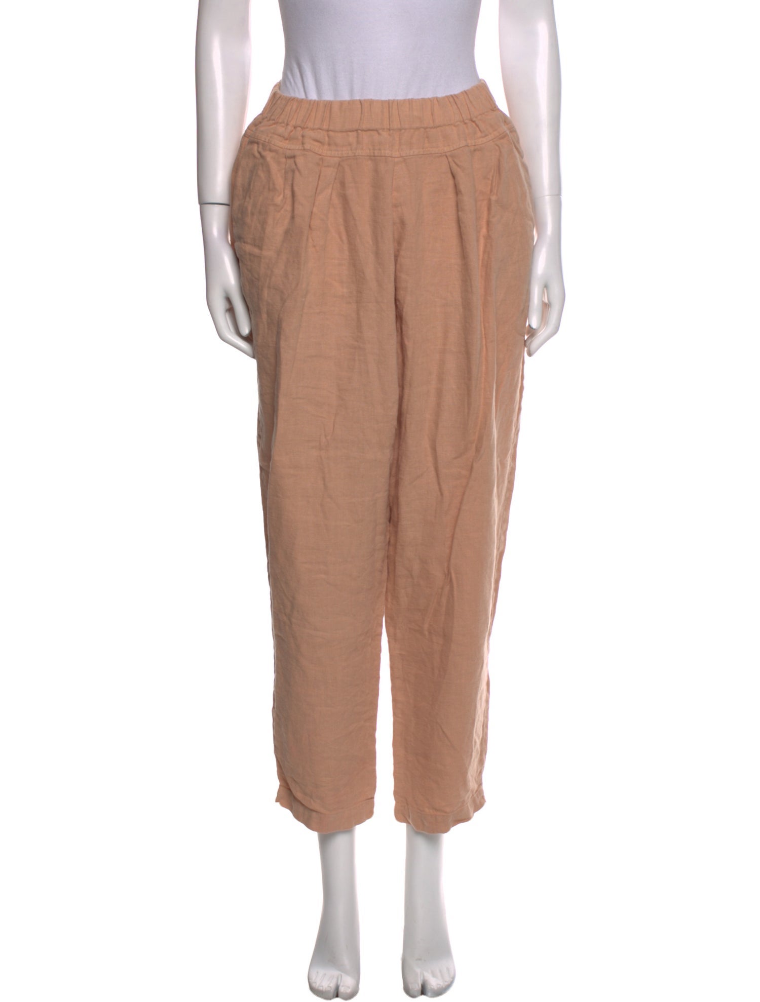 Black Crane Linen Straight Leg Pants