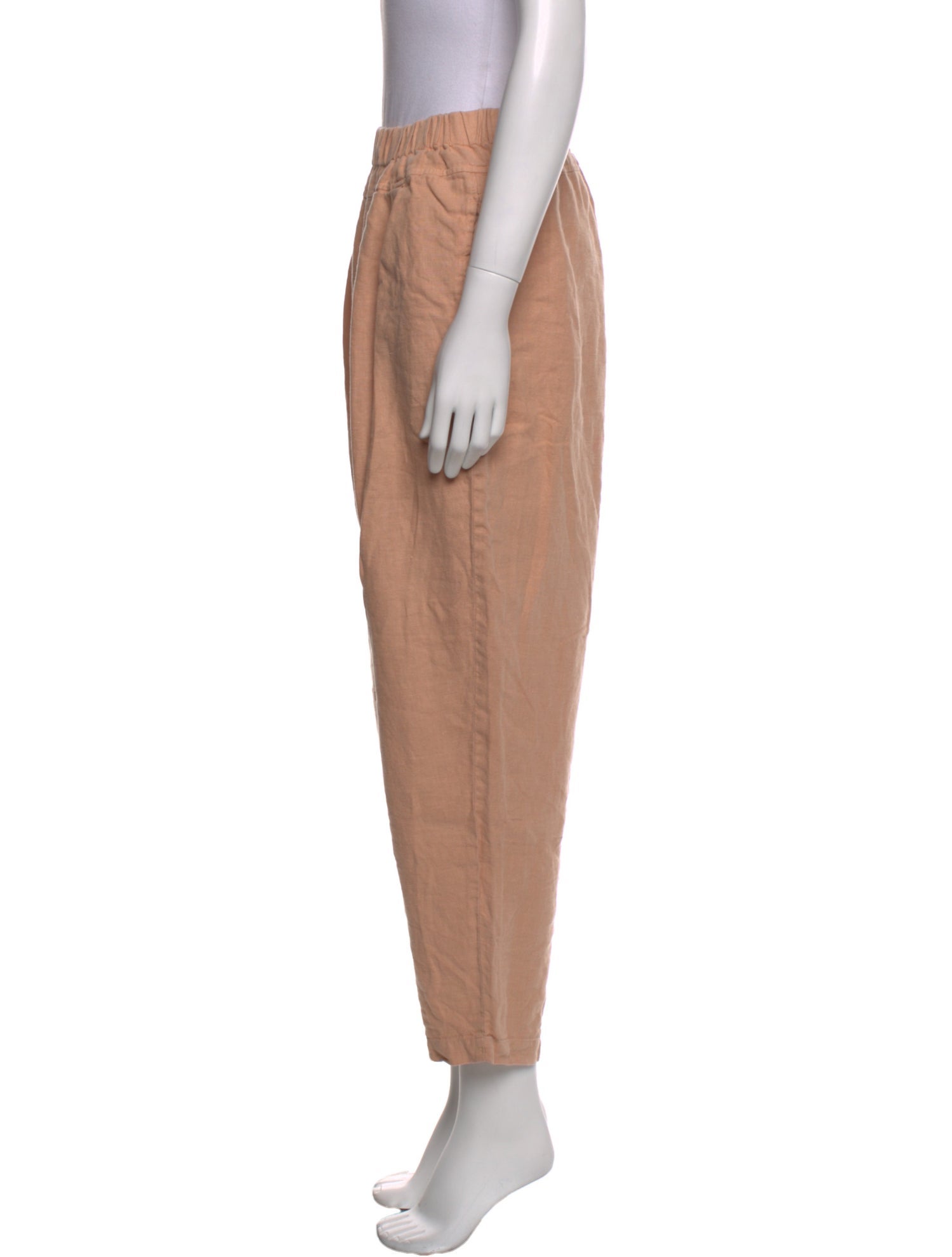 Black Crane Linen Straight Leg Pants