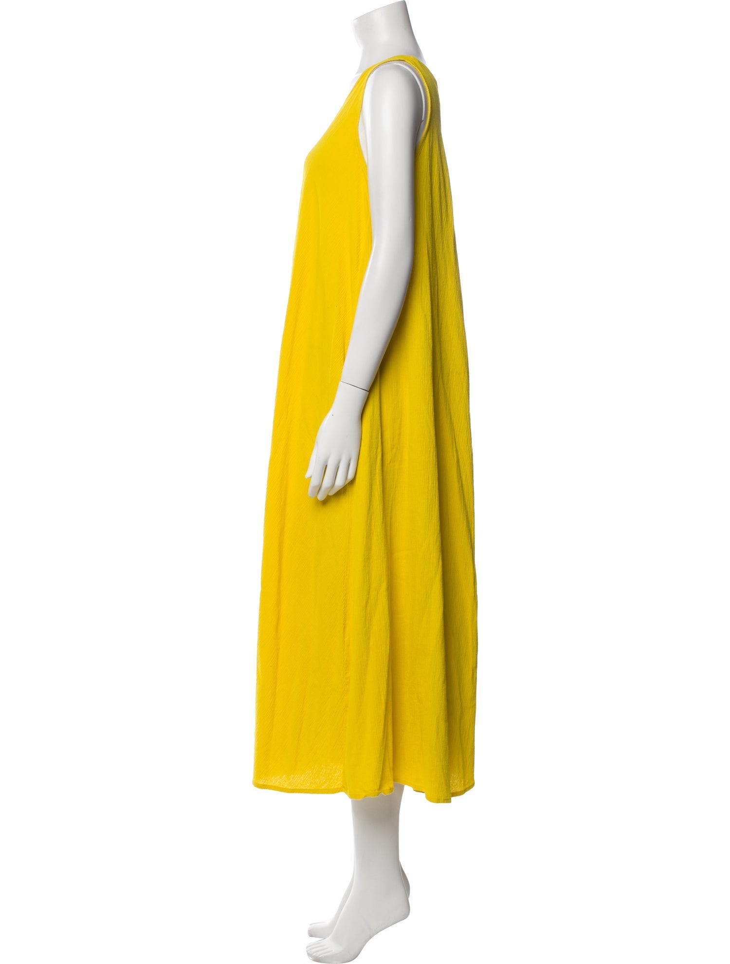 Black Crane Scoop Neck Midi Length Dress