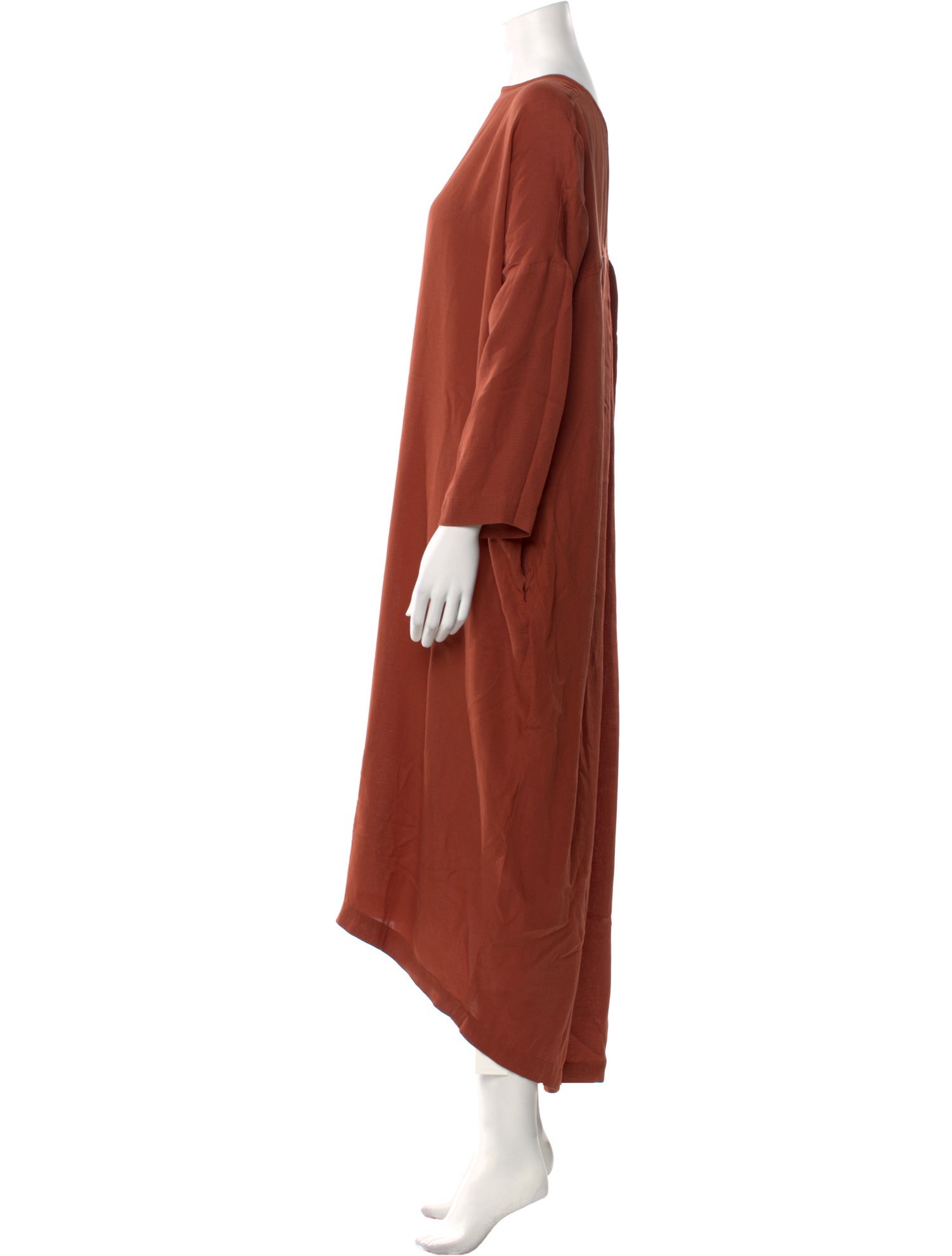 Black Crane Bateau Neckline Long Dress