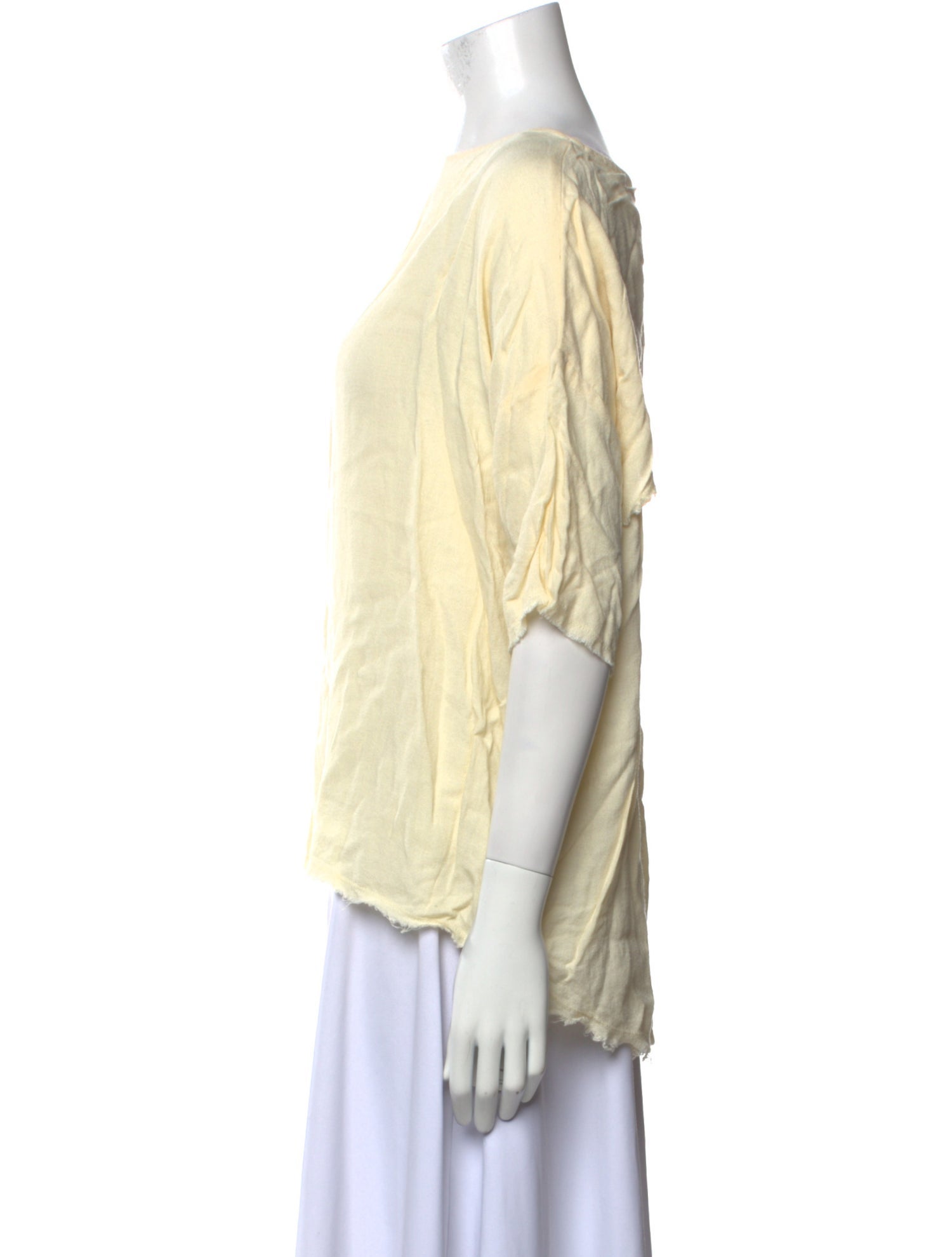 Black Crane Bateau Neckline Three-Quarter Sleeve Blouse