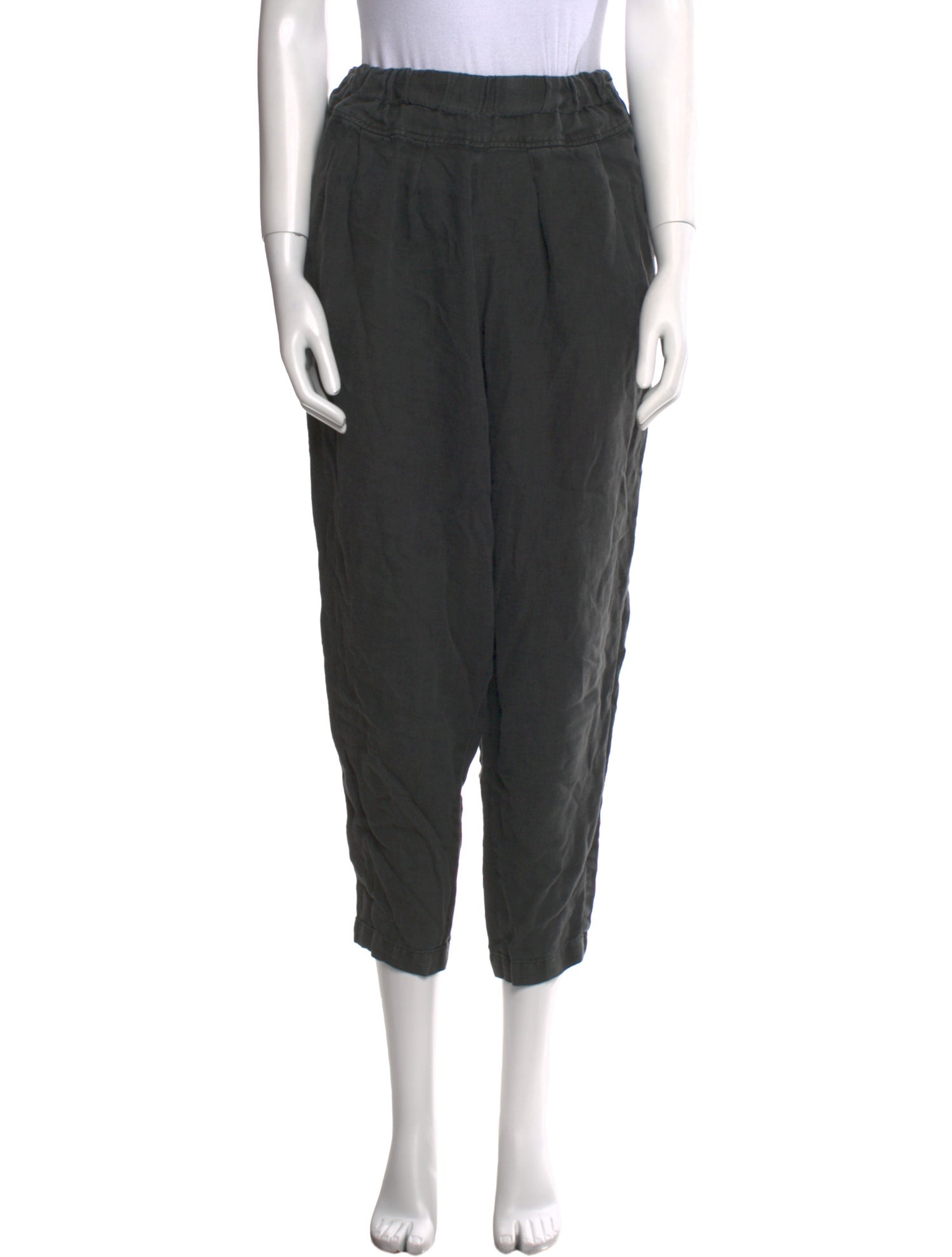 Black Crane Linen Straight Leg Pants