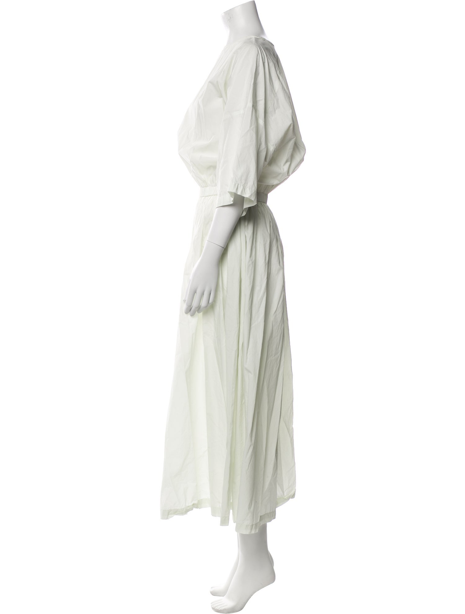 Black Crane Bateau Neckline Long Dress