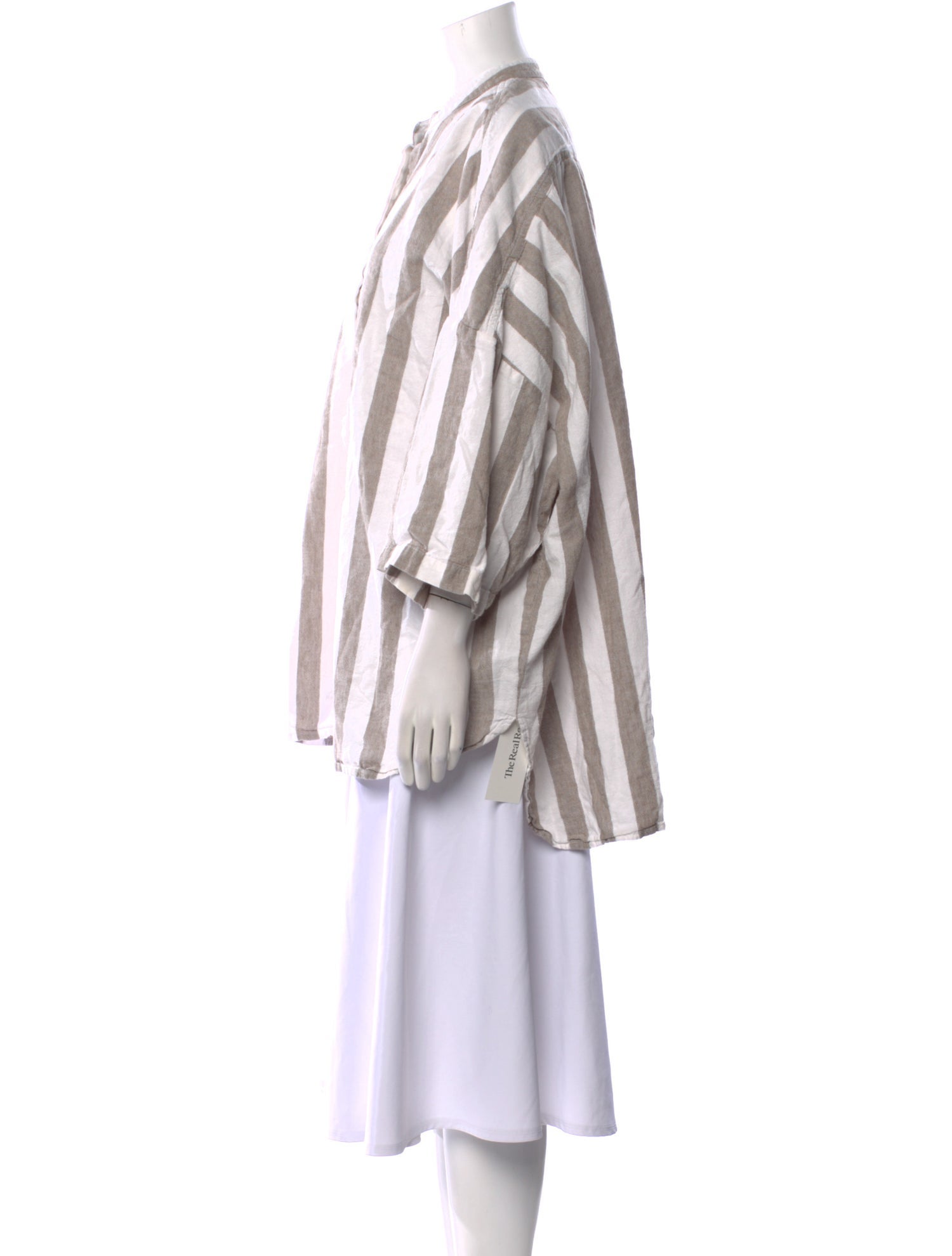 Black Crane Striped V-Neck Tunic