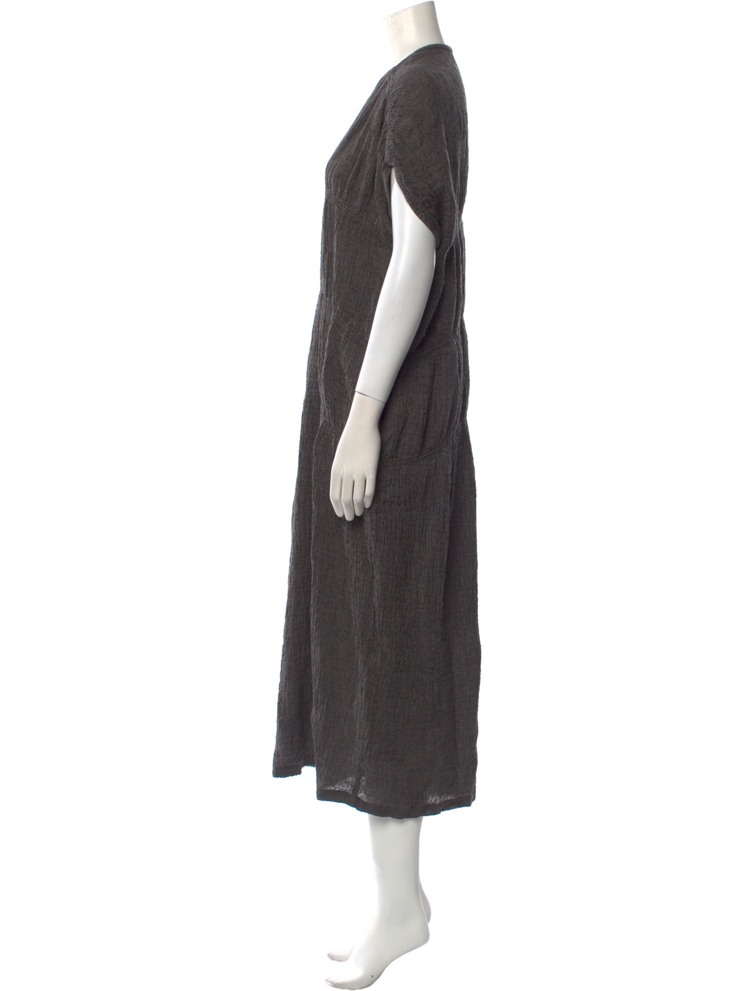 Black Crane Linen Long Dress w/ Tags