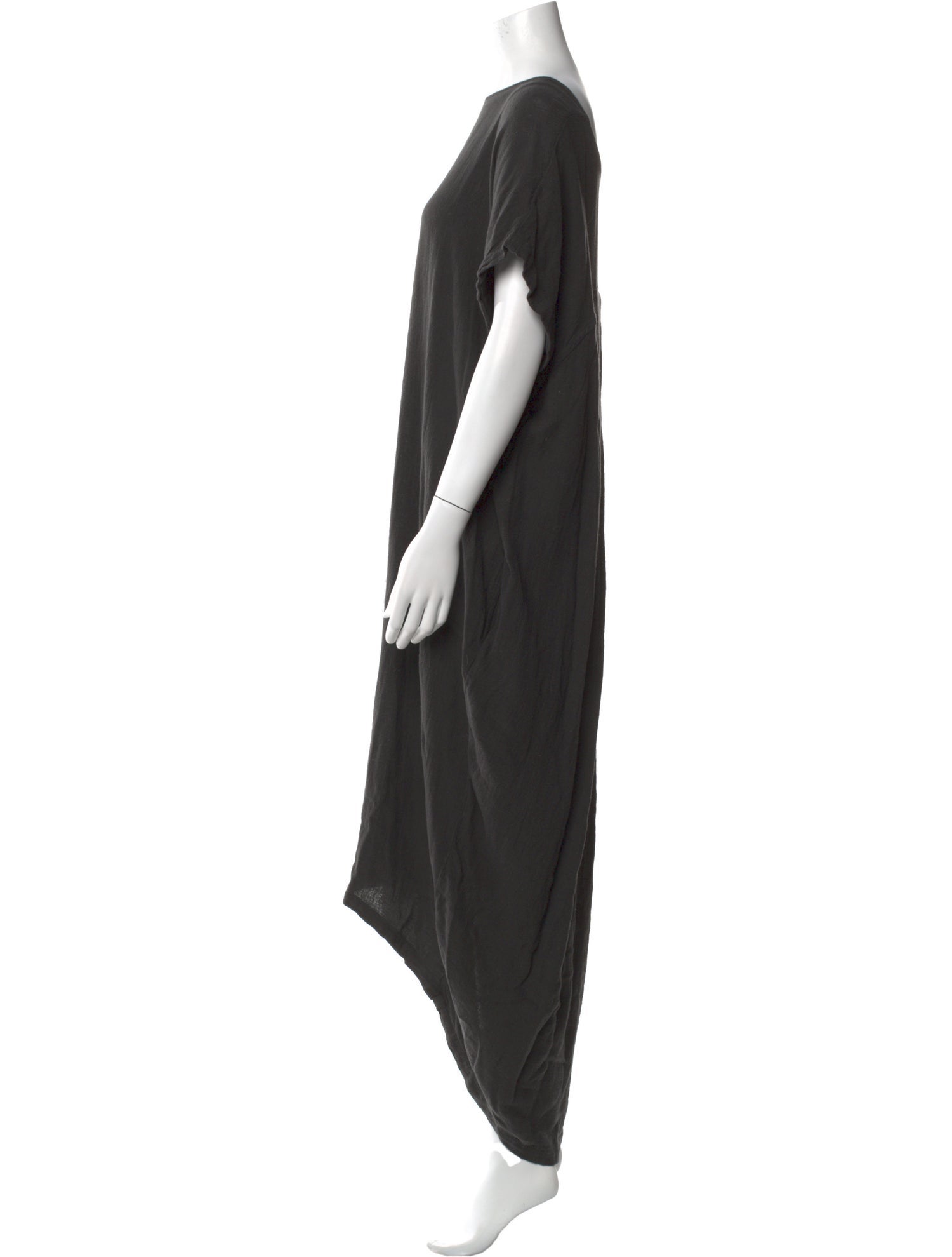 Black Crane Bateau Neckline Long Dress