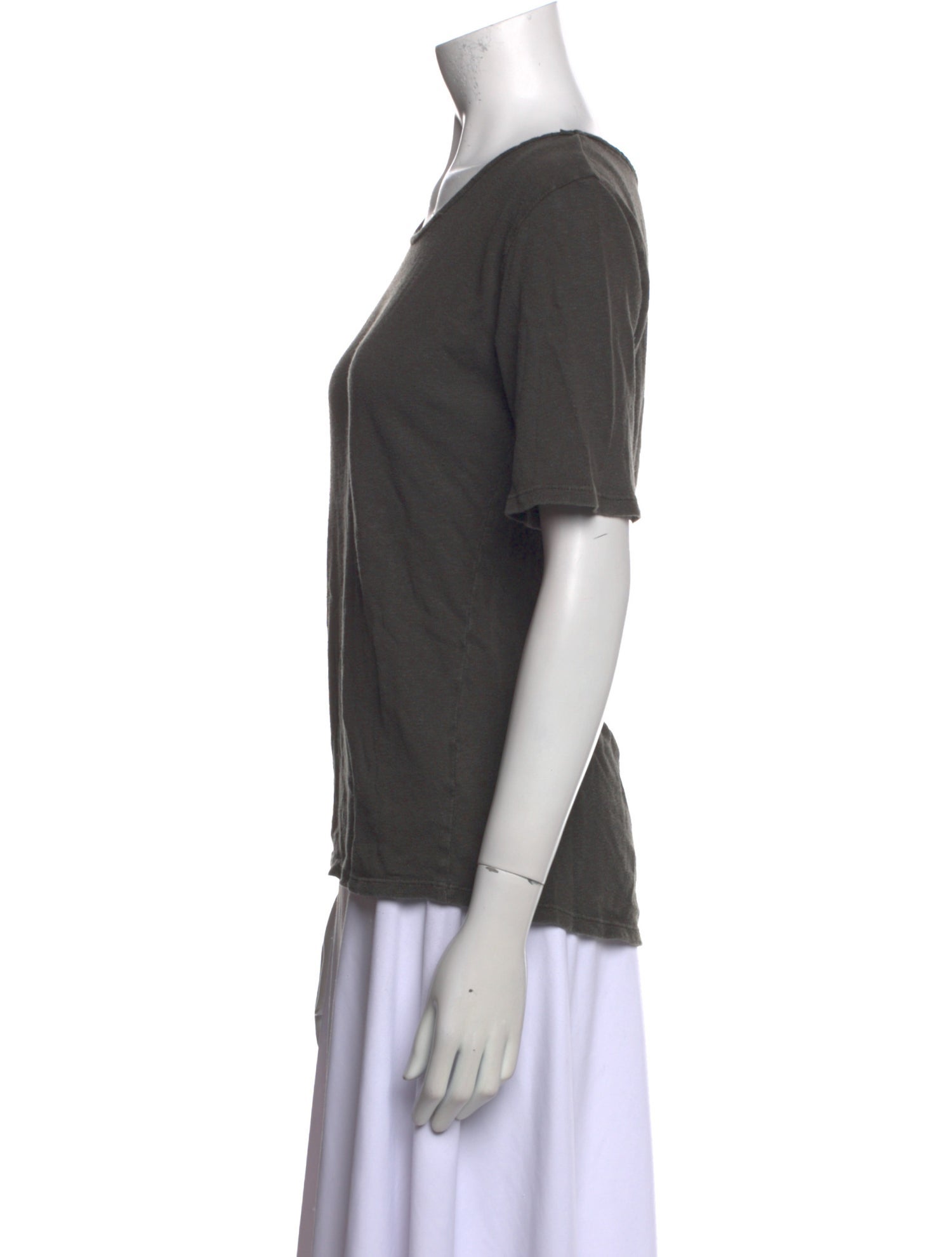 Black Crane Scoop Neck Short Sleeve T-Shirt