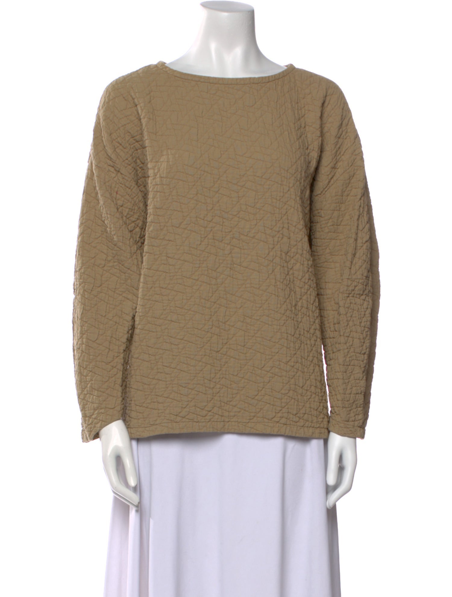 Black Crane Bateau Neckline Long Sleeve Sweatshirt