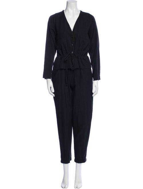 Black Crane V-Neck Jumpsuit