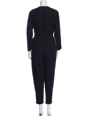 Black Crane V-Neck Jumpsuit