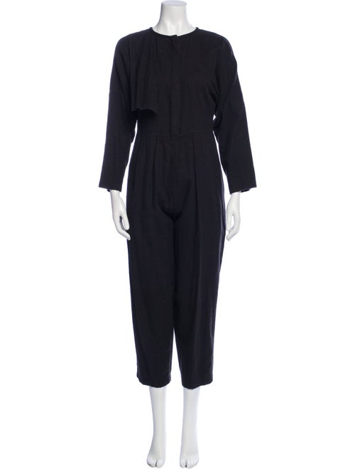 Black Crane Crew Neck Jumpsuit