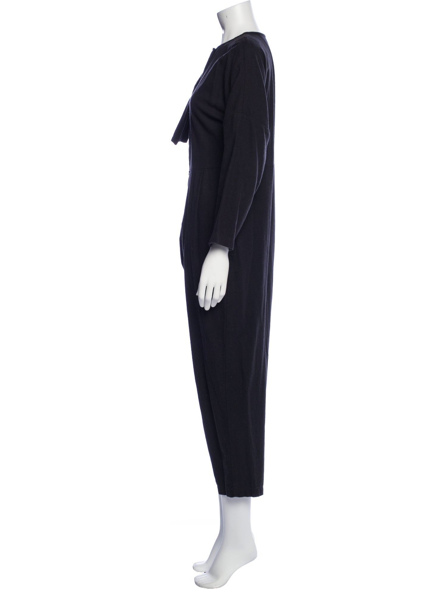 Black Crane Crew Neck Jumpsuit