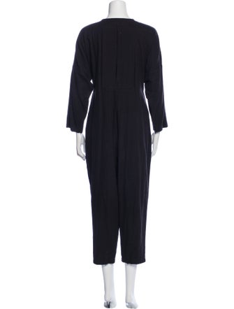 Black Crane Crew Neck Jumpsuit