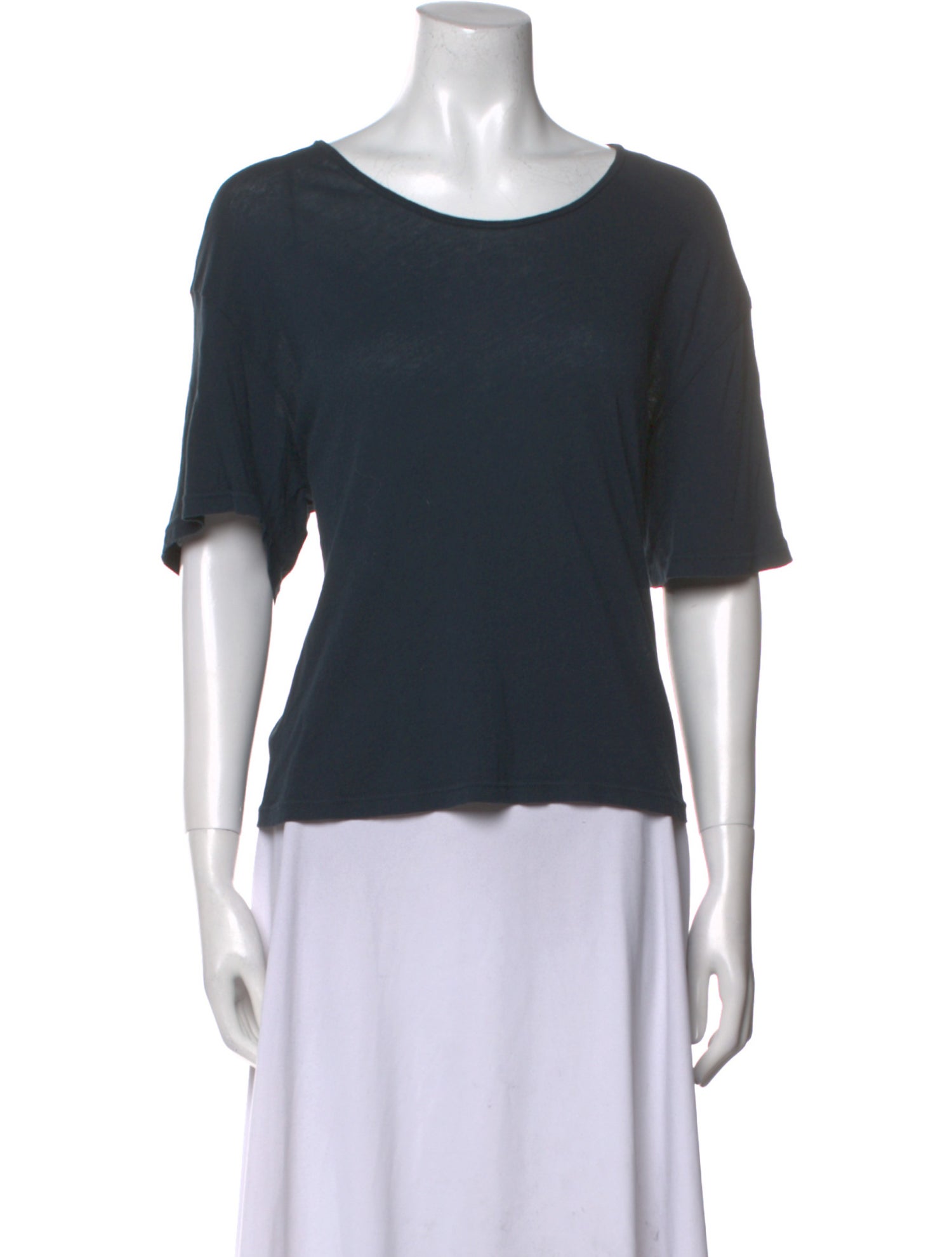 Black Crane Scoop Neck Short Sleeve T-Shirt