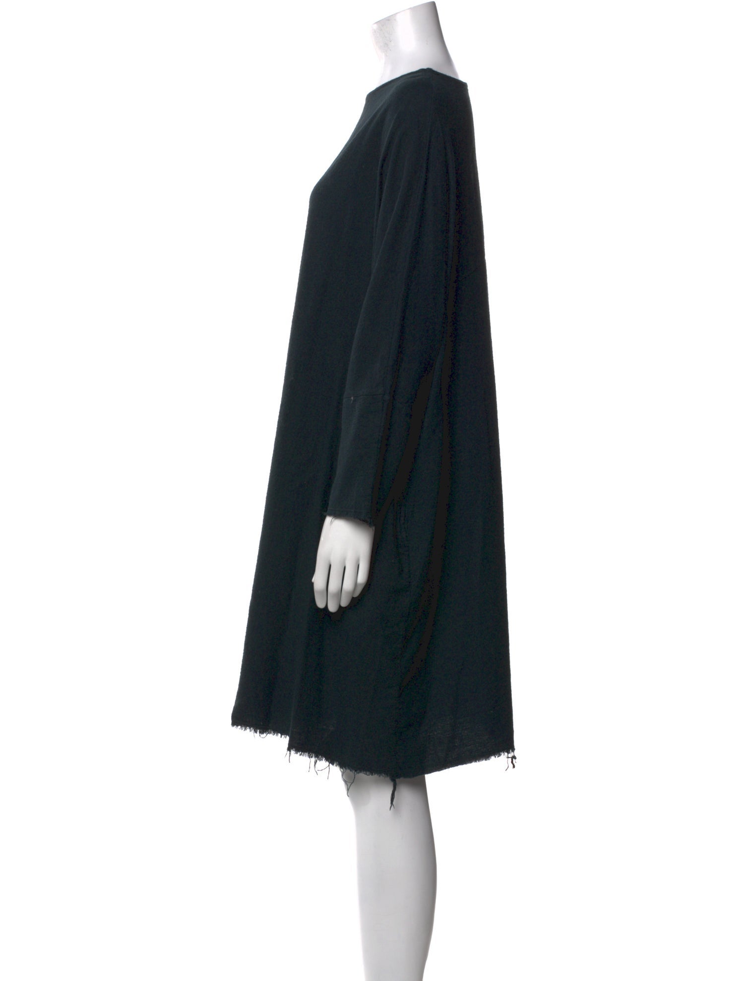 Black Crane Scoop Neck Knee-Length Dress