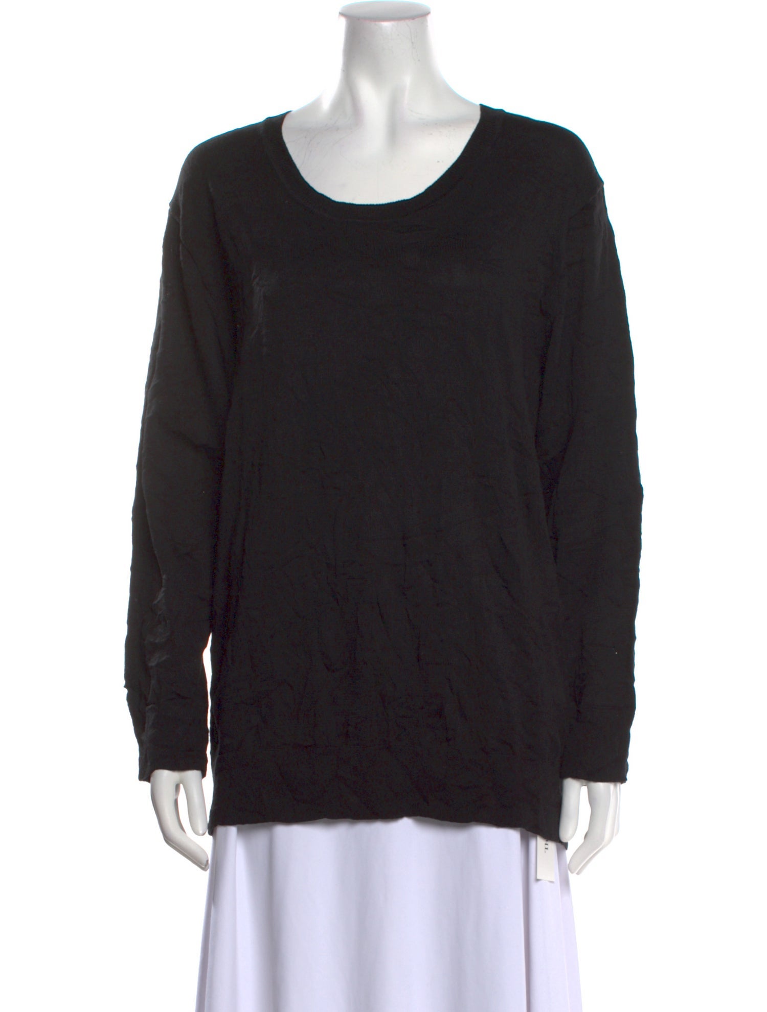 Black Crane Scoop Neck Long Sleeve Sweatshirt