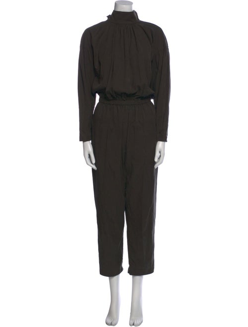 Black Crane Mock Neck Jumpsuit