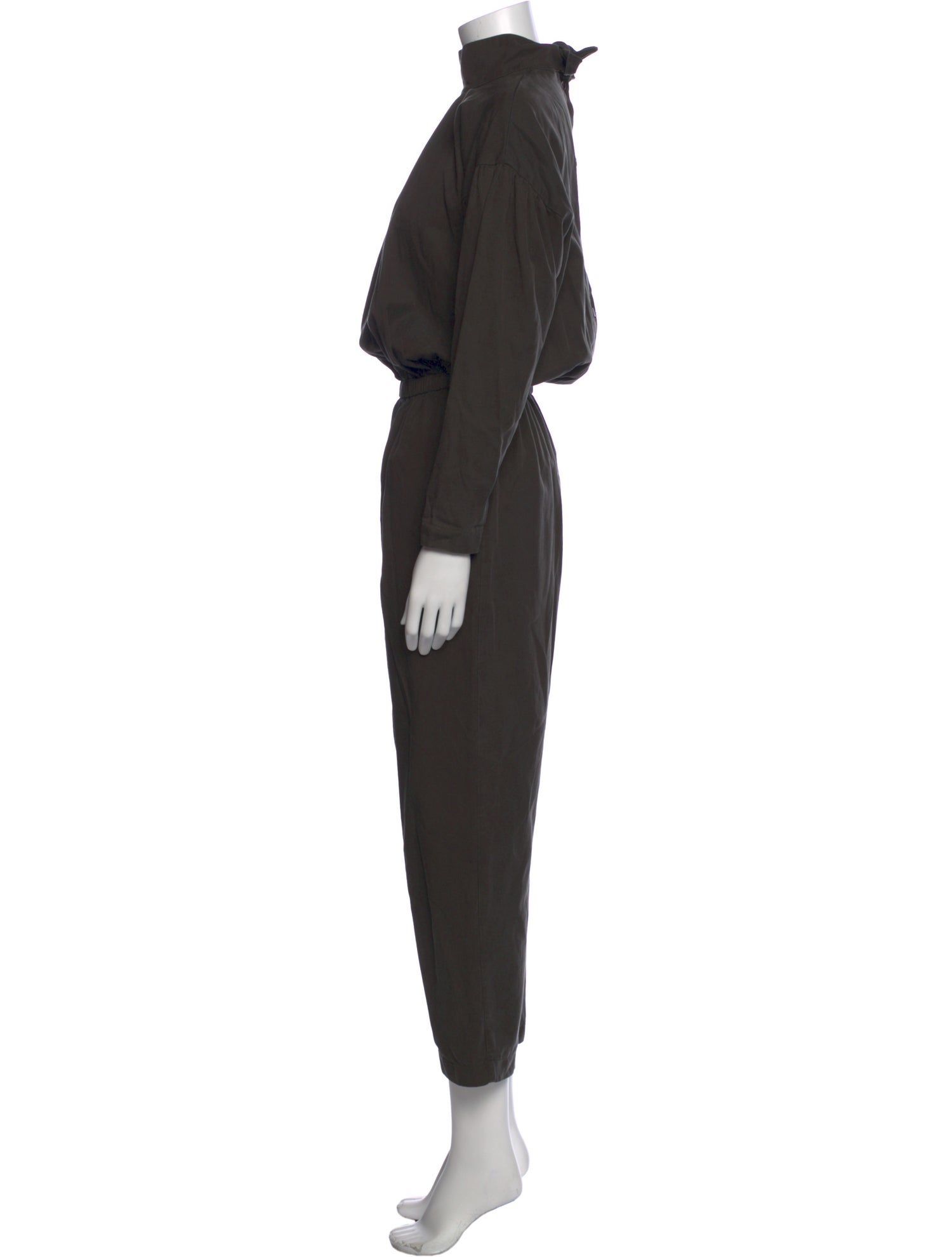 Black Crane Mock Neck Jumpsuit