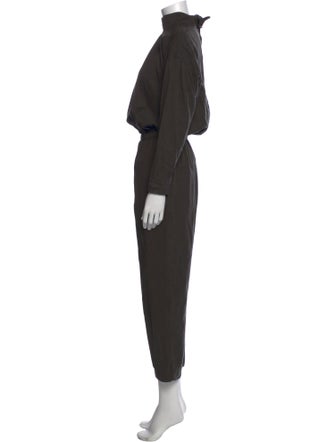 Black Crane Mock Neck Jumpsuit