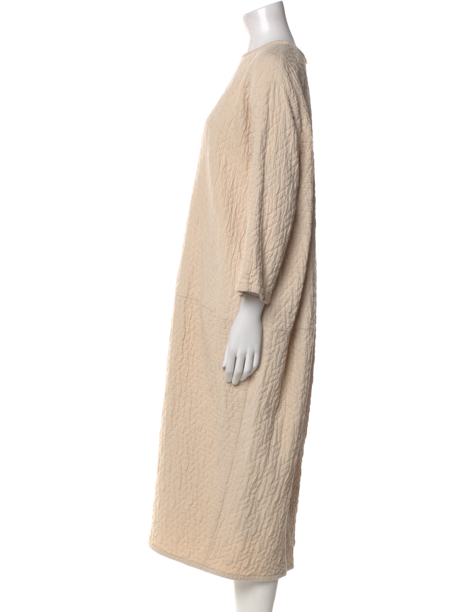 Black Crane Bateau Neckline Midi Length Dress