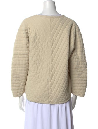 Black Crane V-Neck Three-Quarter Sleeve Sweatshirt