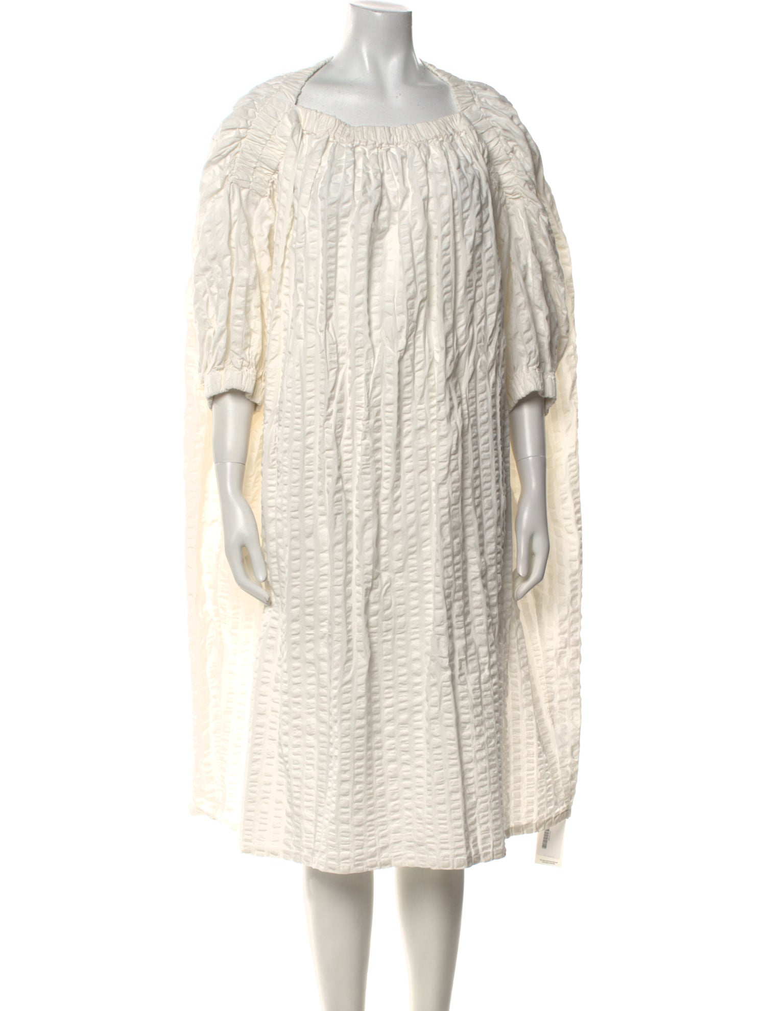 Black Crane Scoop Neck Midi Length Dress